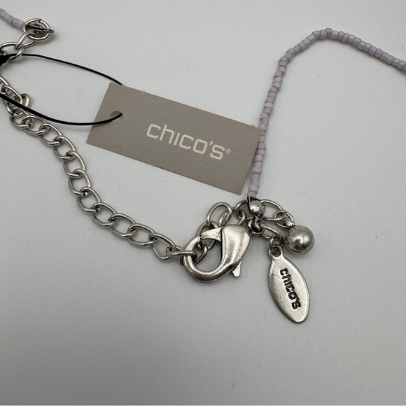 Chico’s Long Blue Beaded Tassel Necklace Adjustable 34-38” - Picture 2 of 5